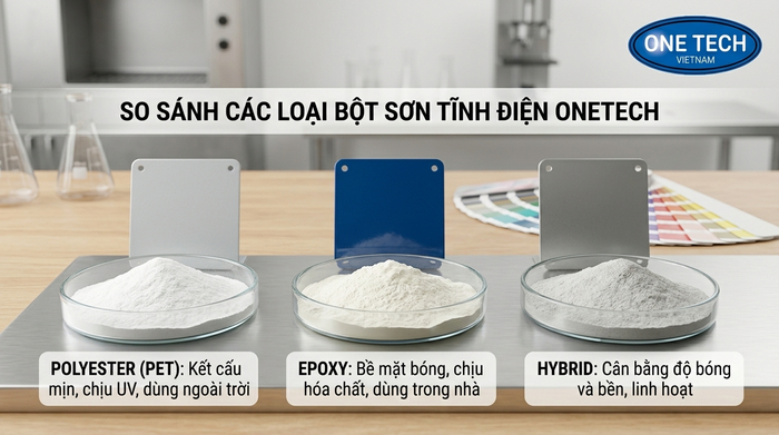 Các loại bột sơn tĩnh điện So sánh các loại bột sơn tĩnh điện phổ biến