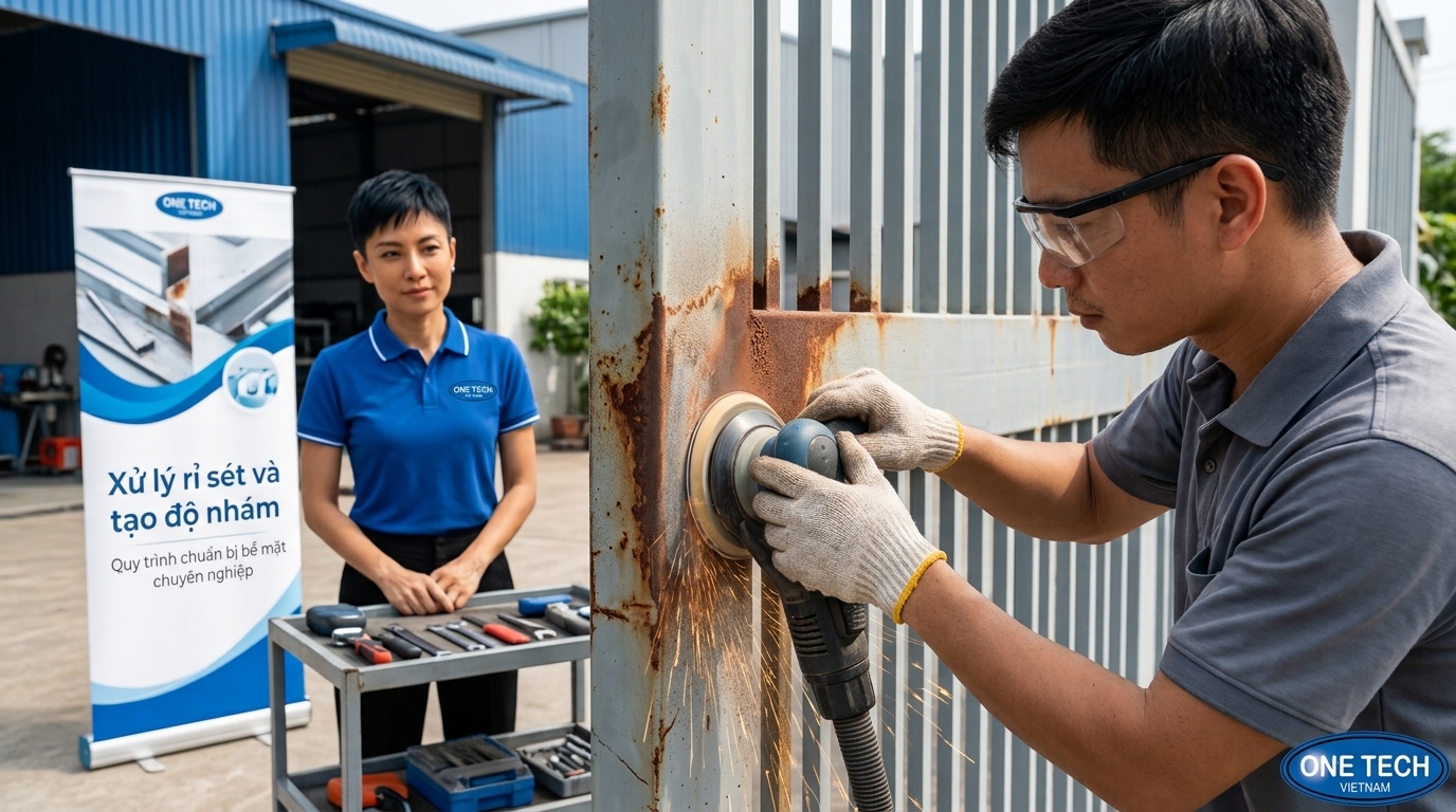 Bảo dưỡng bề mặt sơn tĩnh điện ngoài trời tại Nghệ An