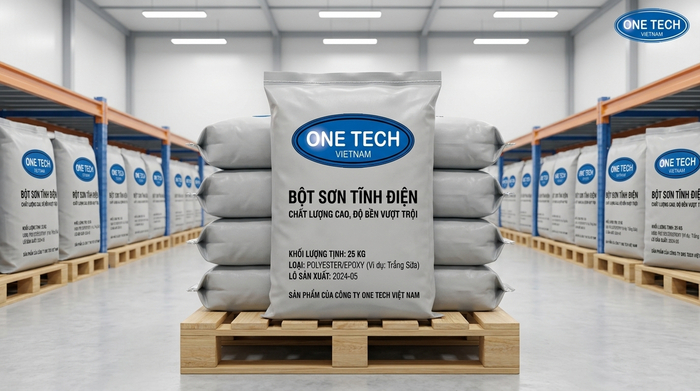 Bột sơn tĩnh điện được đóng kín trong bao bì sạch