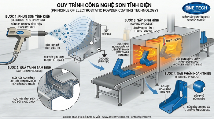 Nguyên lý hoạt động của công nghệ sơn tĩnh điện Nghệ An