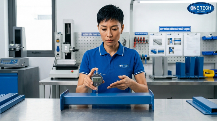 Kiểm tra độ dày lớp sơn tĩnh điện bằng máy đo chuyên dụng
