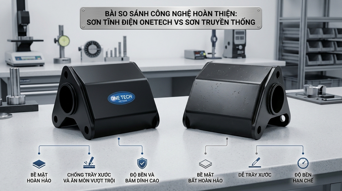 So sánh sơn tĩnh điện và sơn thông thường cho sản phẩm kim loại