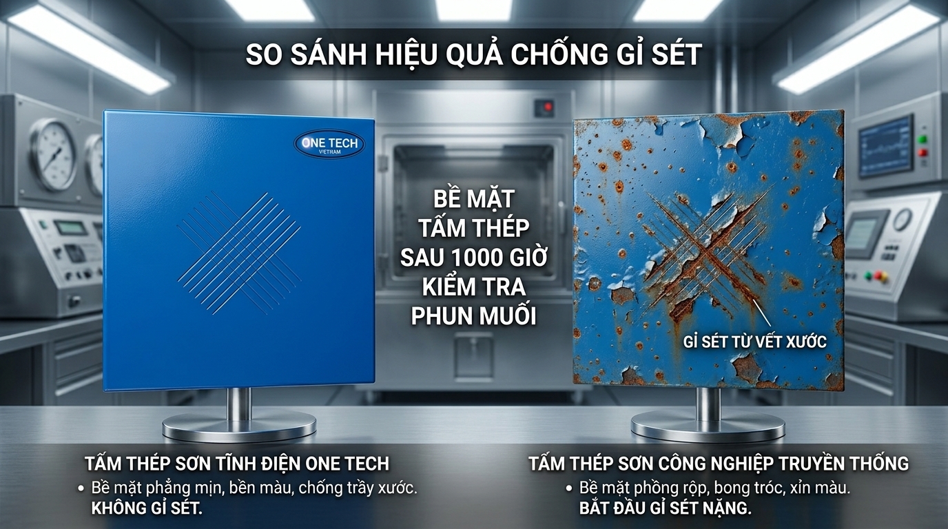 So sánh sơn tĩnh điện với sơn dầu PU epoxy So sánh sơn tĩnh điện và sơn thông thường về khả năng chống gỉ