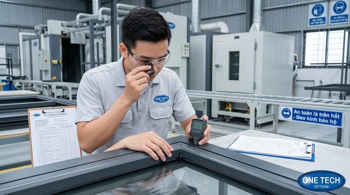 OneTech Nghệ An nhận sơn tĩnh điện khung nhôm kính chất lượng OneTech sơn tĩnh điện khung nhôm kính tại Nghệ An